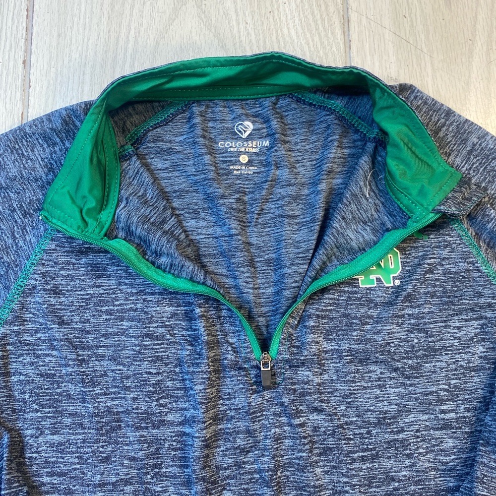 Colosseum Notre Dame Fighting Irish Women's Size S Gray 1/4 Zip Long Sleeve - Picture 3 of 9